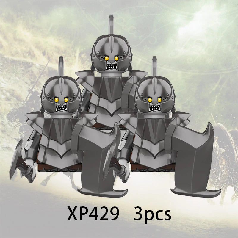 3pcs Lord Rings Elves Orcs Army Dwarf Rohan Mini Action Toy Figures Building Blocks Assembly Toys for Kids Birthday Gift Beauty World Shop