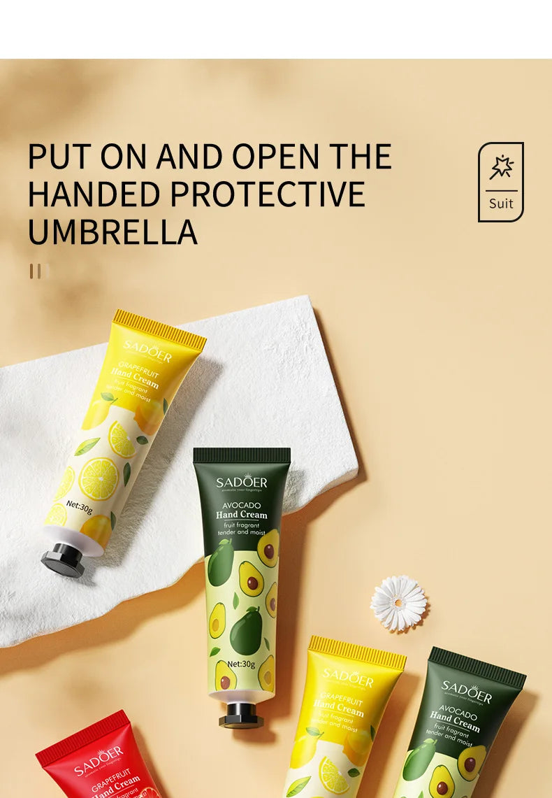 5Pcs/set Fruit Plant Fragrance Hand Cream Sets Moisturizing Repair Anti Dry Hand Lotion Sets Hands Skin Care Products Beauty Trend Shop