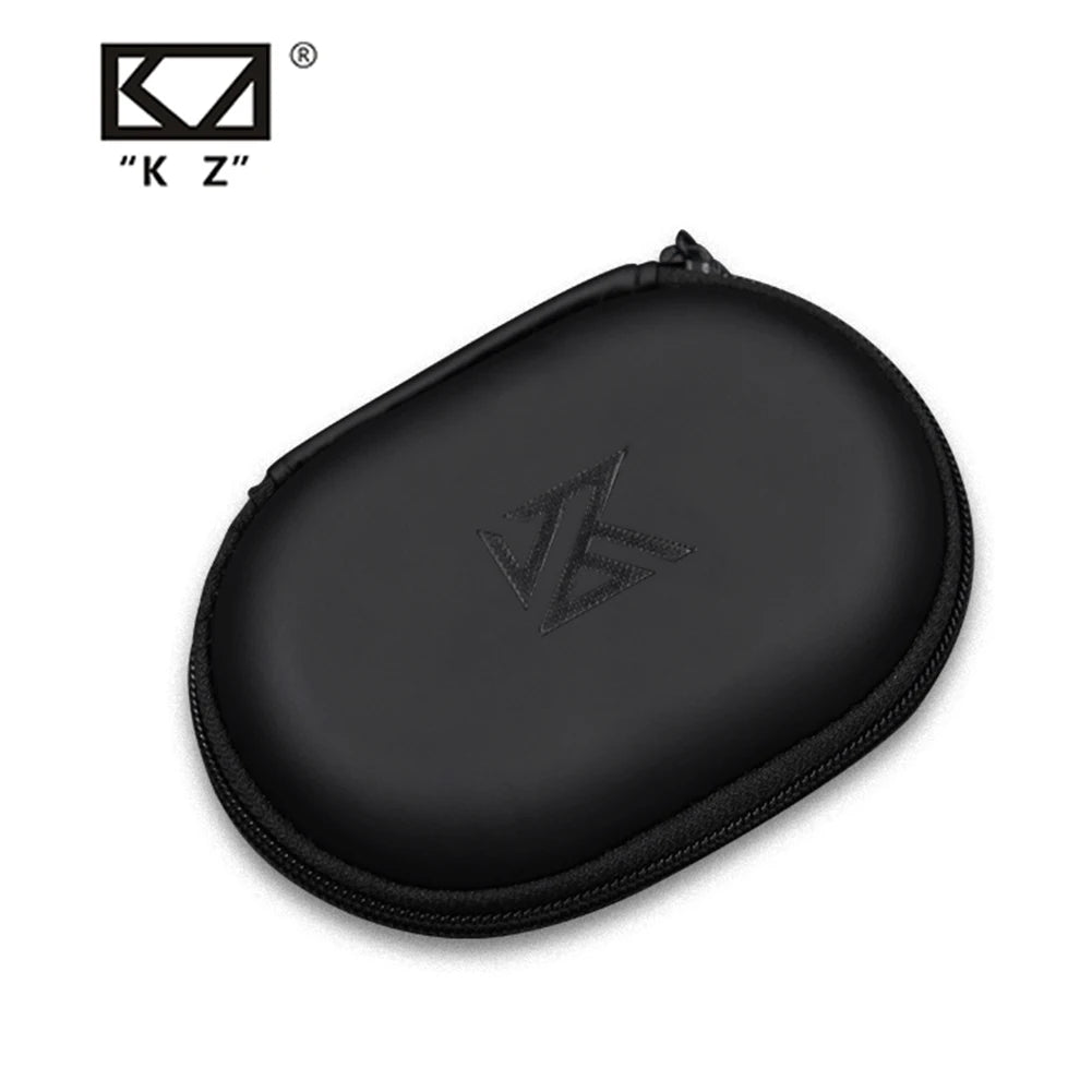 1-20PCS KZ Earphones Oval Storage Bag Wired Headphones PU Zipper Storage Box Portable Hold Case Container for KZ BA10 AS10 ES4
