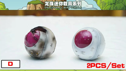 10cm/3.93in Anime Dragon Ball Z 2pcs/set Capsule Spaceship Vegeta Goku space pod Figure PVC Goku Collectible Model Toys Gifts Beauty World Shop