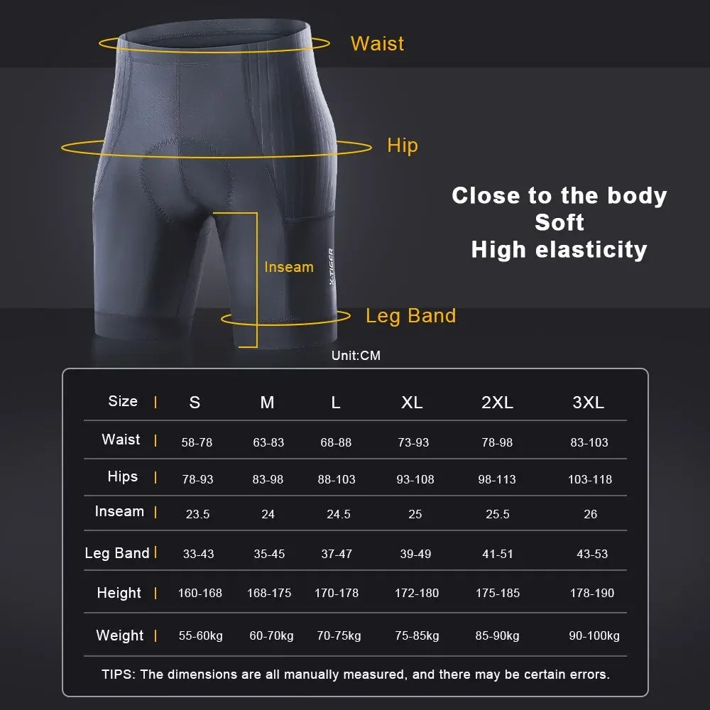 X-TIGER  Cycling Shorts Men Double Arrow Cushion Pad MTB Road Anti Slip Bike Shorts 7 Hours Ride Breathable Lycra Shorts Beauty World Shop