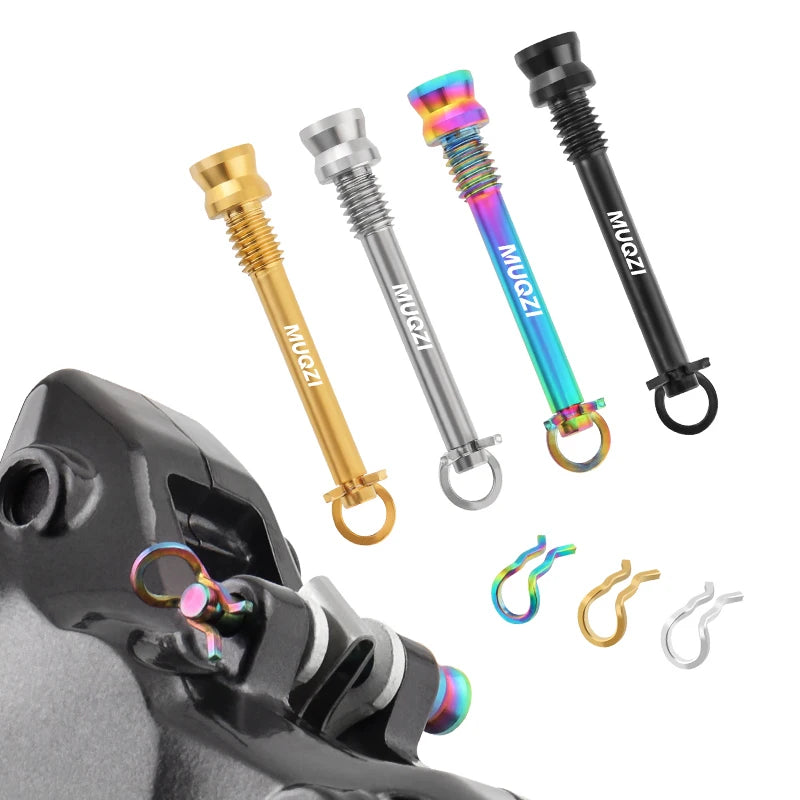 MUQZI 2pcs Titanium Bolts Bicycle Disc Brakes Caliper Lightweight Mounting Screws Road MTB Disc Brake Pad Bolts with Fixing Clip Beauty World Shop