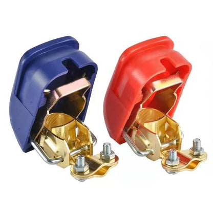 2Pcs Car Battery Terminal Connectors Quick Release Disconnect 12V 24V Positive Negative Battery Cable Ends for SAE/JIS Type Car Beauty World Shop