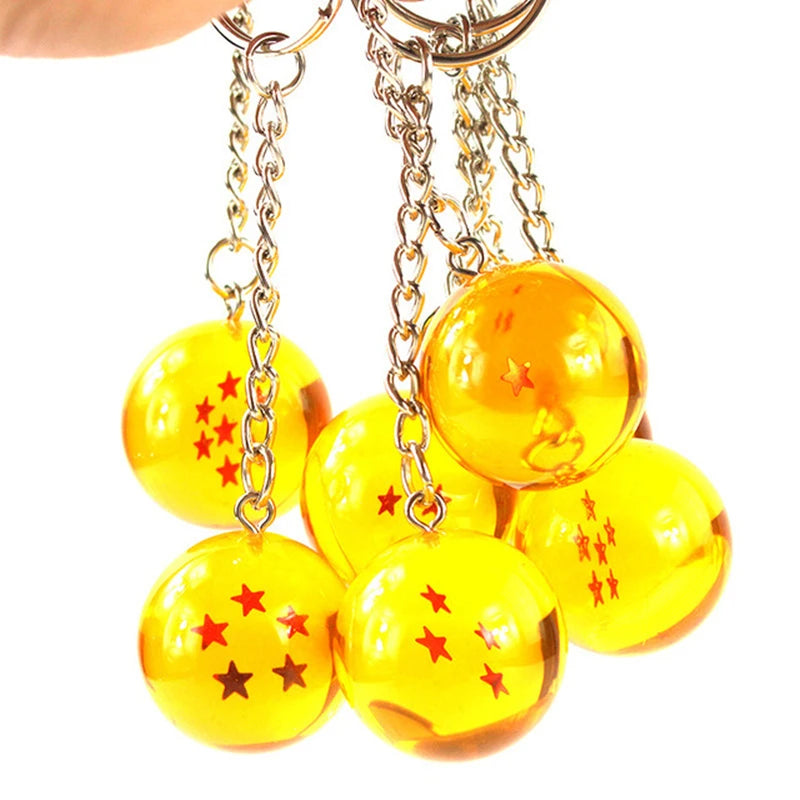 2.7cm 7PCS/set Dragon Ball Z Anime Son Goku Shenron Dragonball Crystal Ball Resin Action Figure Model Toy Kids GIft Keychain Beauty World Shop