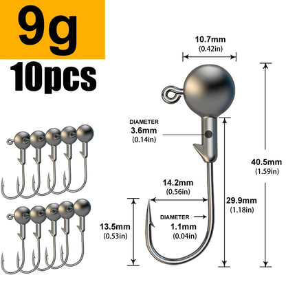 JYJ 1g 2g 3g 4g 5g 10g 20g 22g 25g 28g crank Jig head hook fishing hook head Jig lure hard bait soft worm jig hook for fishing Beauty World Shop