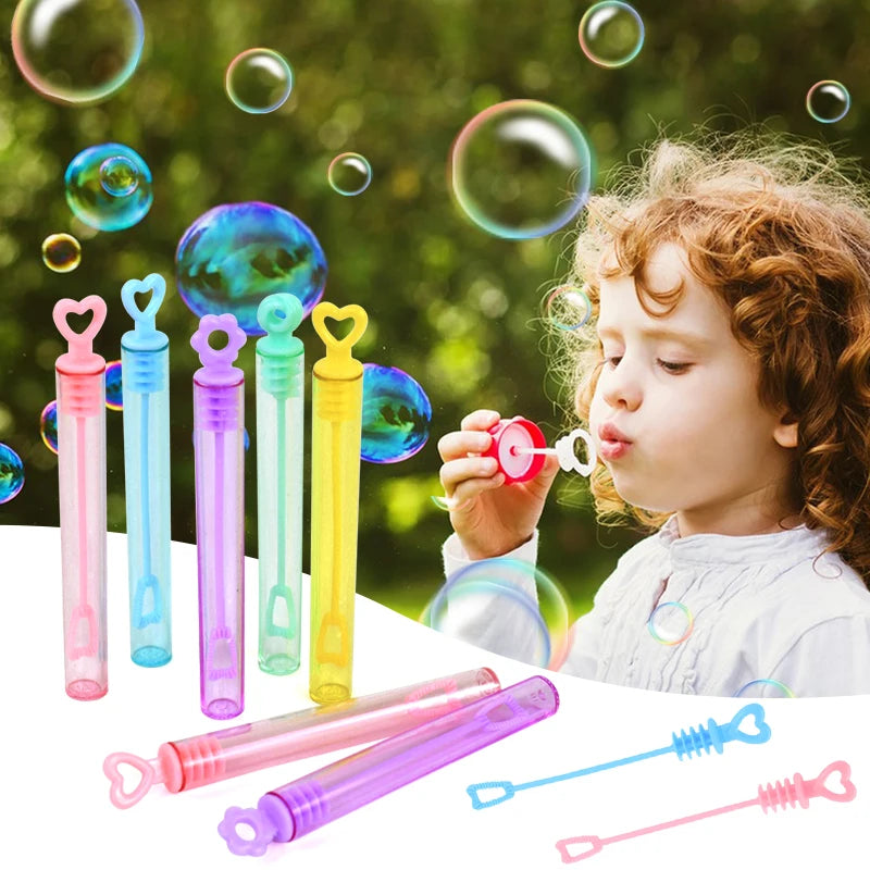 10-50pcs Colorful Bubble Soap Bottle Heart Wand Empty Tube Kids Birthday Party Favors Pinata Filler Toys Wedding Gifts for Guest Beauty World Shop