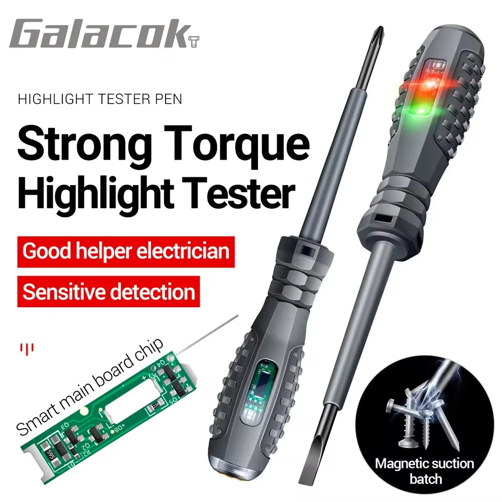 Multifunctional Electrician Test Screwdriver AC Non-contact Induction Test Pen Voltage Tester 70-600V Red Green Induction Lights Beauty World Shop