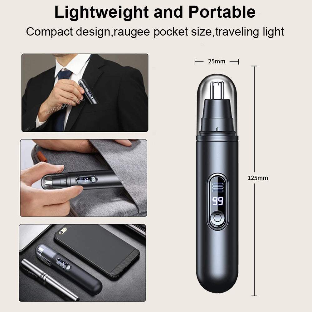 Nose Hair Trimmer Mini Portable Electric Nose Hair Clipper Rechargeable Automatic Shaving Nose Eyebrow Ear Painless Hair Remover Beauty World Shop