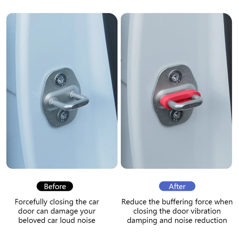 1/4pcs Car Door Shock Absorber Universal Car Door Buckle Soundproof Deadener Damper Cushion Anti-Vibration Buffer Pad 2026 New Beauty World Shop