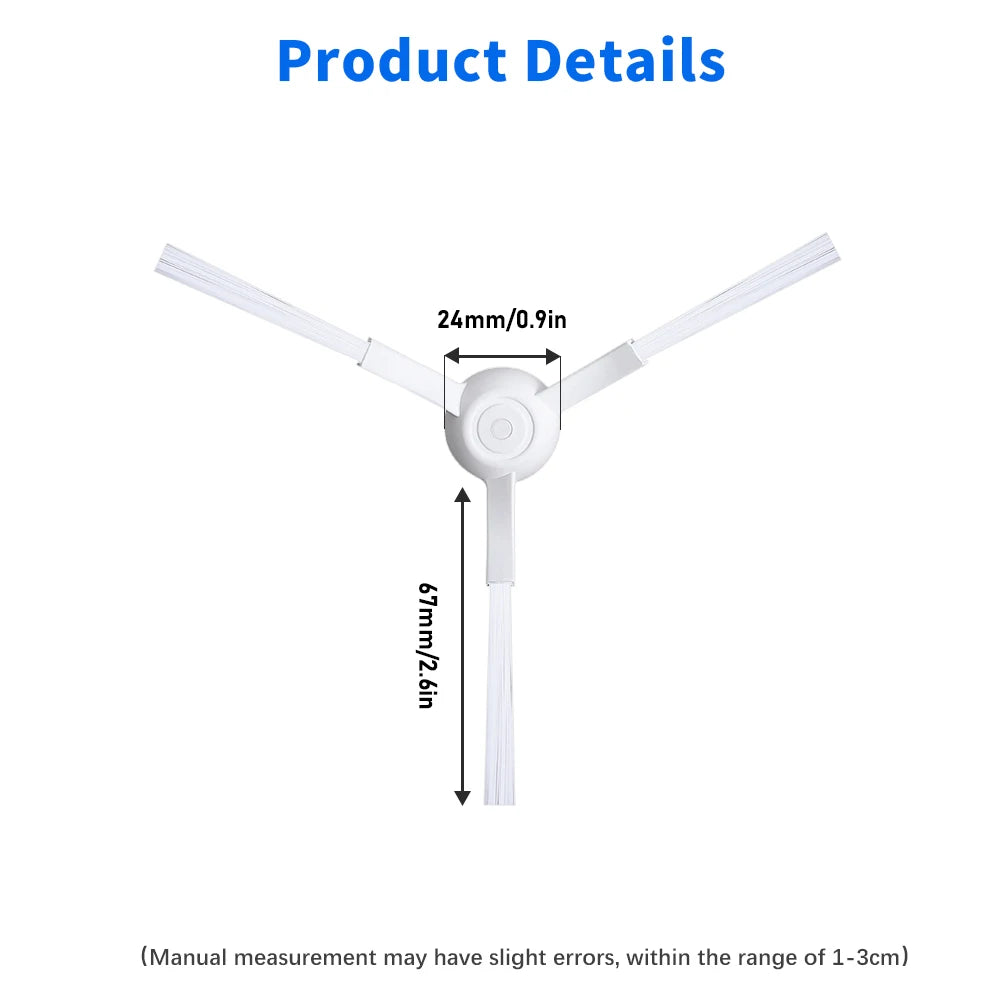 For Xiaomi Side Brush 3C Plus S20 D106 E10C E12 E10 B112 C103 Sweeping Robot Vacuum Cleaner Triangle Side Brush Spare Parts Beauty World Shop