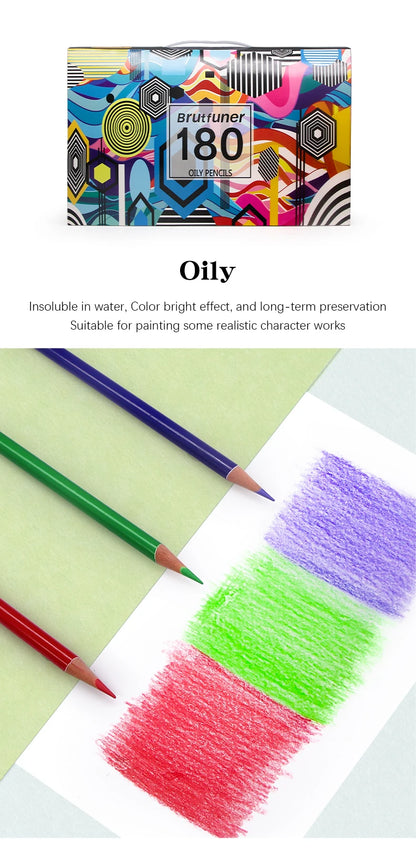 Brutfuner 48/72/120/150/160/180Colors Pencils Professional Oil Wood Soft Watercolor Pencil For School Draw Sketch Art Supplies Beauty World Shop