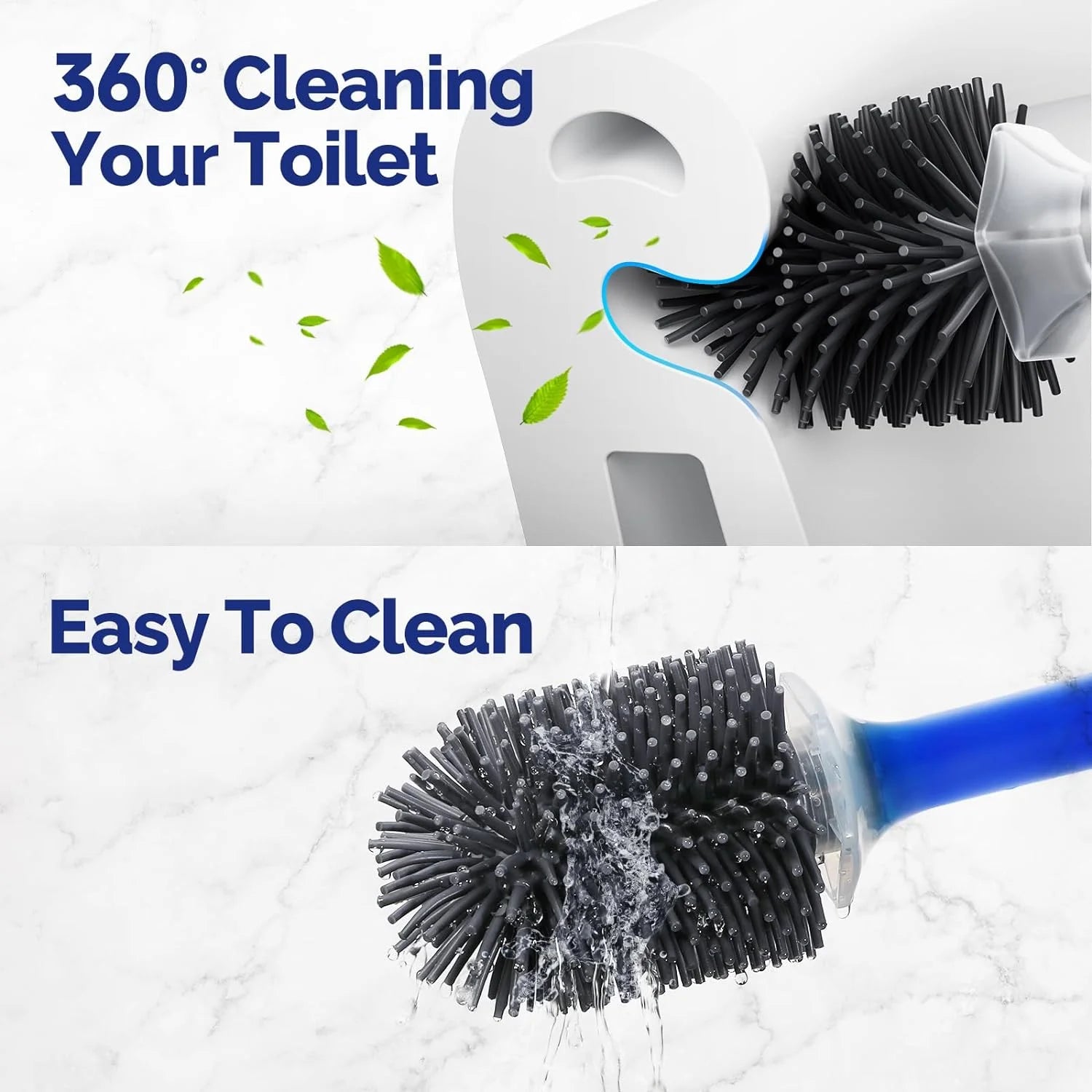 Water Spray Silicone Toilet Brush 40cm Long Handle Refillable Silicone TPR Brush With Wall-Mounted Bathroom Cleaning Accessories Beauty World Shop