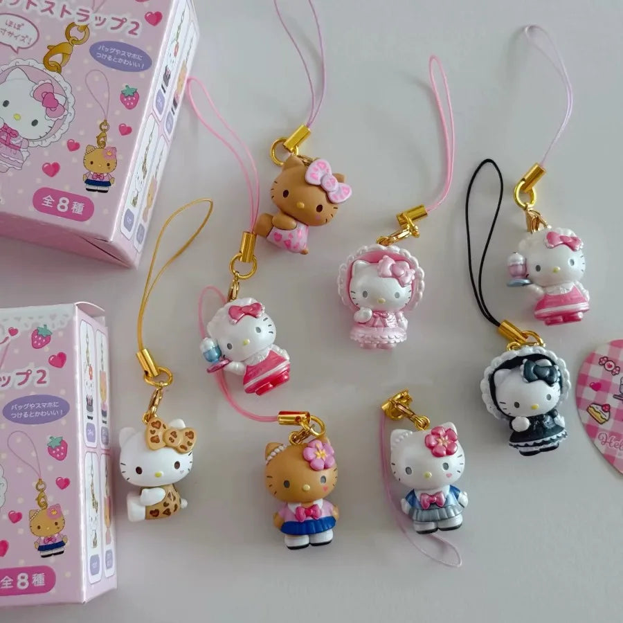 New Original Sanrio Character Kawaii Black Skin Hello Kitty Backpack Pendant Anime Cartoon Blind Box Birthday Gift Trendy Toys Beauty World Shop