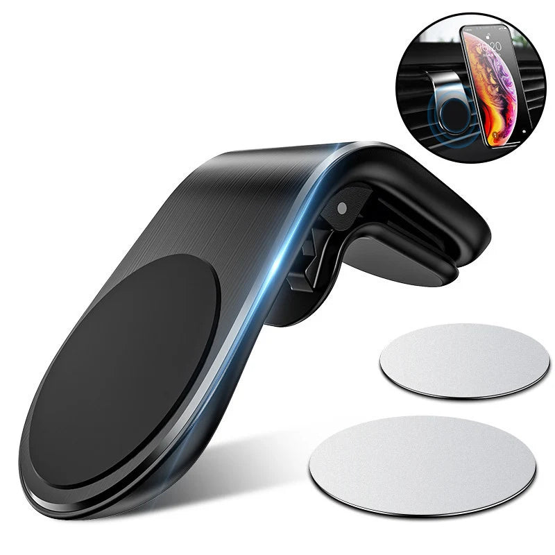 Magnetic Car Phone Holder Air Vent Clip Mount 360 Rotation Mobile Bracket GPS Cell Phone Stand in Car For IPhone Samsung Huawei Beauty World Shop