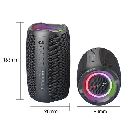 ZEALOT-S61 Bluetooth Speaker,with IPX6 Waterproof Protection and Outdoor Bass Sound for Backyard and Beach Party,10W Loudspeaker
