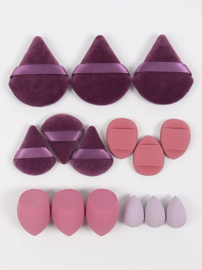 Multi Effect 15 Piece Set 3 Loose Powder Puffs&3 Mini Loose Powder Puffs&3 Medium-Sized Eggs&3 Mini Eggs&3 Air Cushions. Founda Beauty World Shop