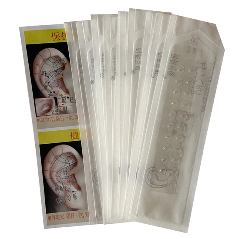 100/200pcs Clear Ear Point Stickers Ear Pressure Stick Acupuncture Magnetic Beads Auricular Ear Stickers Massage Ear Stickers Beauty World Shop