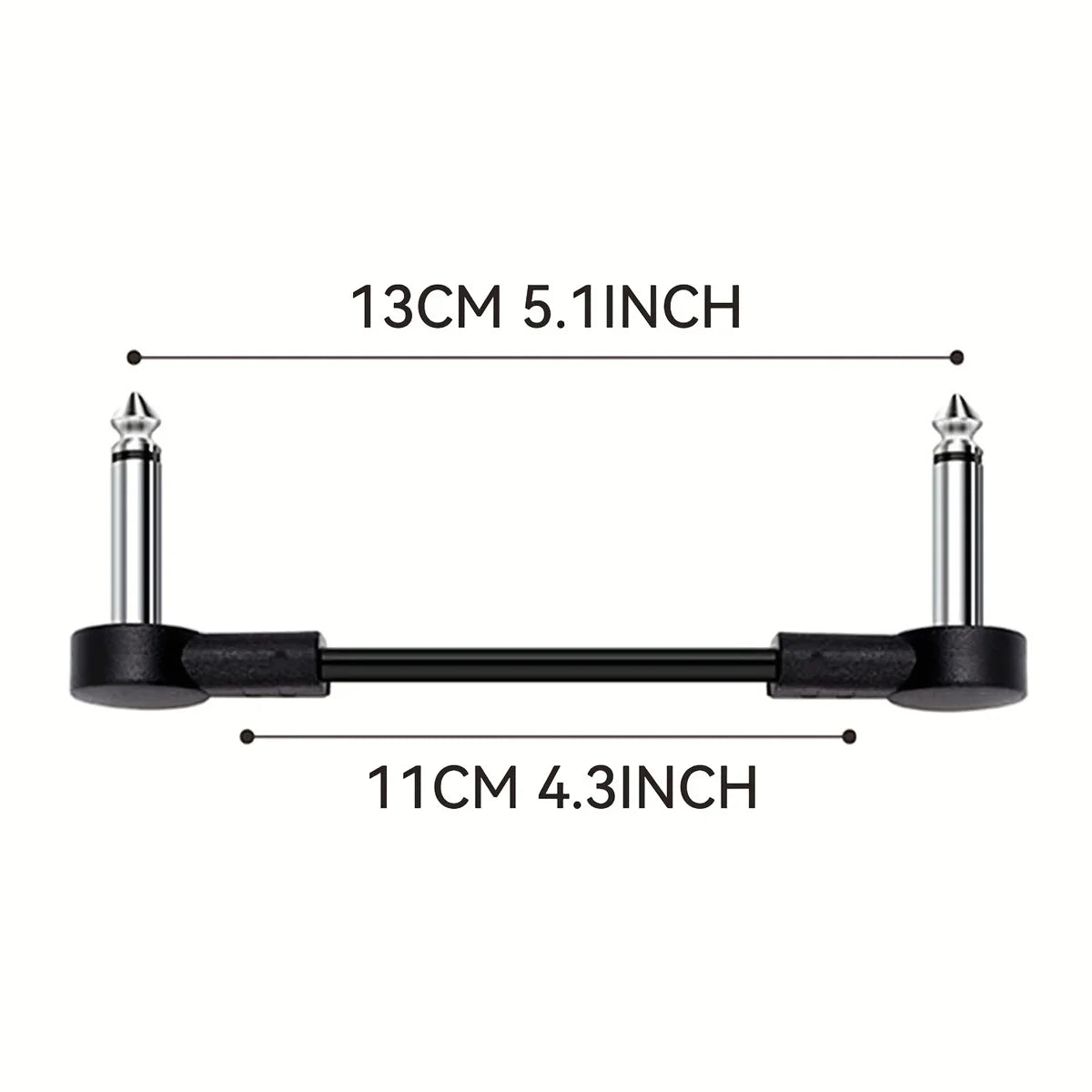 Miwayer Guitar Effect Pedal Flat Patch Cables 5 Inch Length with 1/4 Inch Right Angle Connectors Patch Cable Kit 1 Packs Beauty World Shop