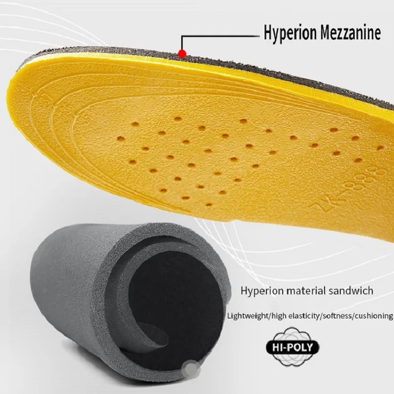 Invisiable Height Increase Insoles for Women Men Heel Lift Yellow Shoes Sole Pad Breathable Shock Absorption Feet Care Cushion Beauty World Shop