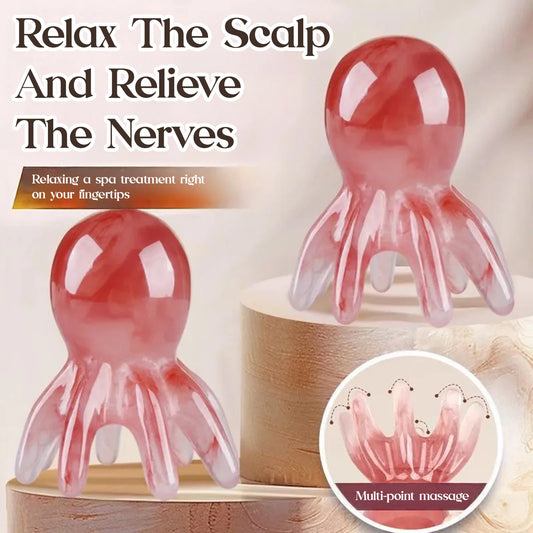 Octopus Head Massager Comb Head Meridian Manual Acupressure Tool Portable SPA Gua Sha Massage Comb Beauty World Shop