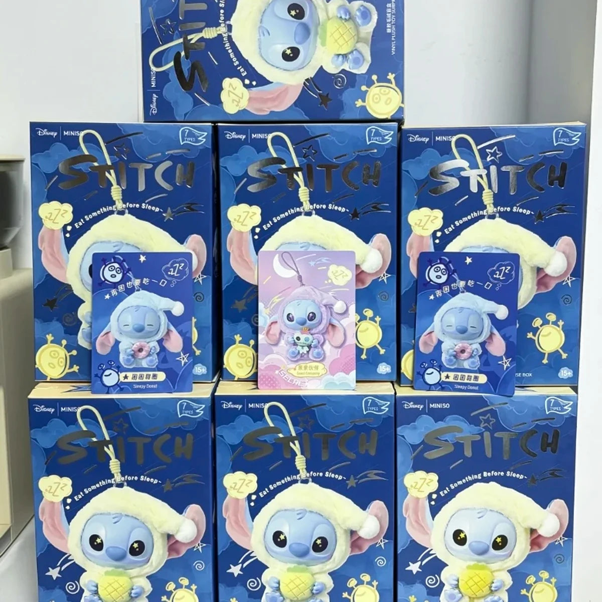 2025 HOT New Stitch Eat Some Thing Before Sleep Series Vinyl Blind Box Bag Pendant Cute Plush Doll Mystery Box Toy SurpriseGifts Beauty World Shop