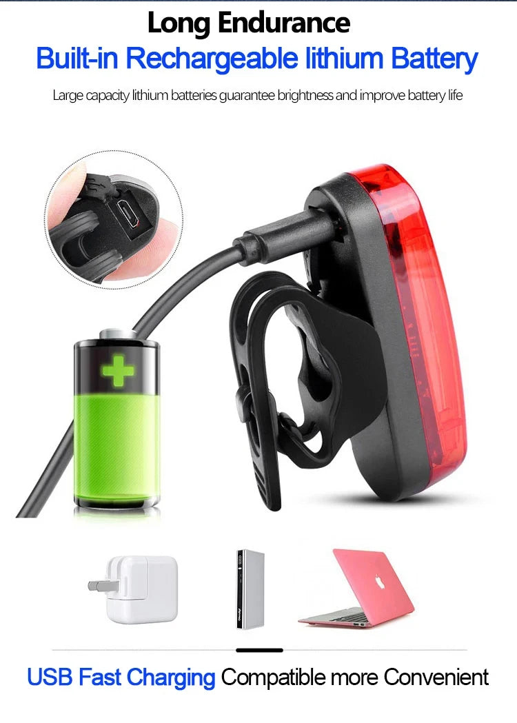 Rechargeable Bike Front Lights Bicycle Taillight MTB Road Bike Light Set Bicycle Headlight Back Rear Lamp Cycling Accessories Beauty World Shop