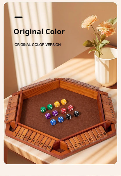 Six Sided Flipping Game, Wooden Number Game, Shut The Box Dice Game - Parent-Child Board Game, Bar Party, Leisure Gambling Game Beauty World Shop