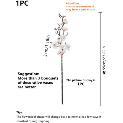 1pc Artificial Flowers Spring Plum Blossom Peach Branch Silk Flowers Home Wedding Party Decoration Christmas Wreaths Accessories Beauty World Shop