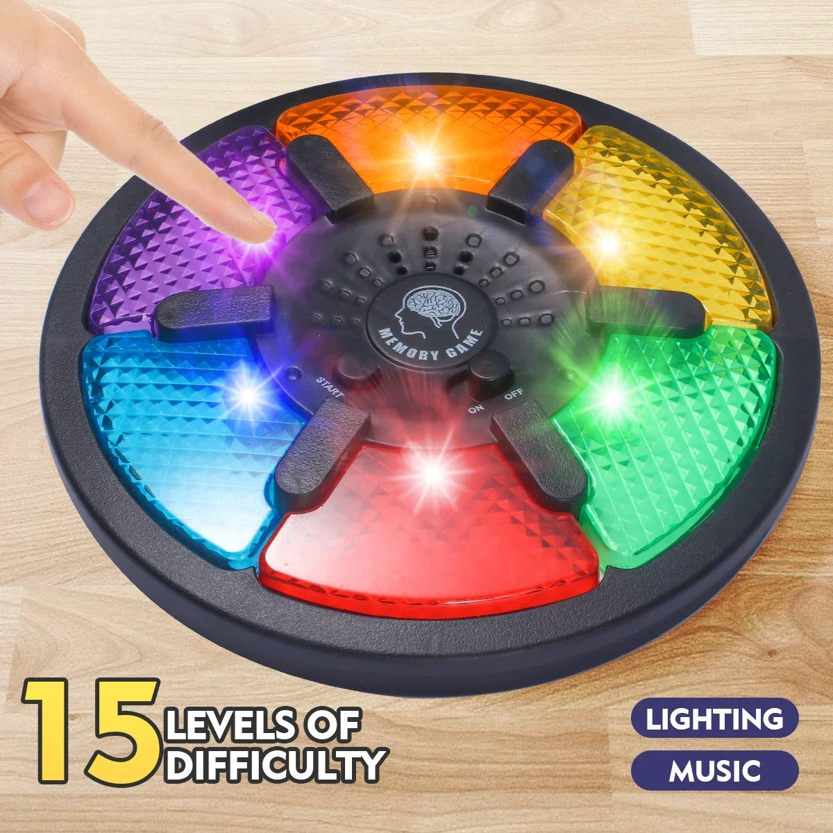 Memory Game Machine Handheld Electronic Memory Game with Light and Sound Puzzles Creative Interactive Game Toys Memory Training Beauty Fashion