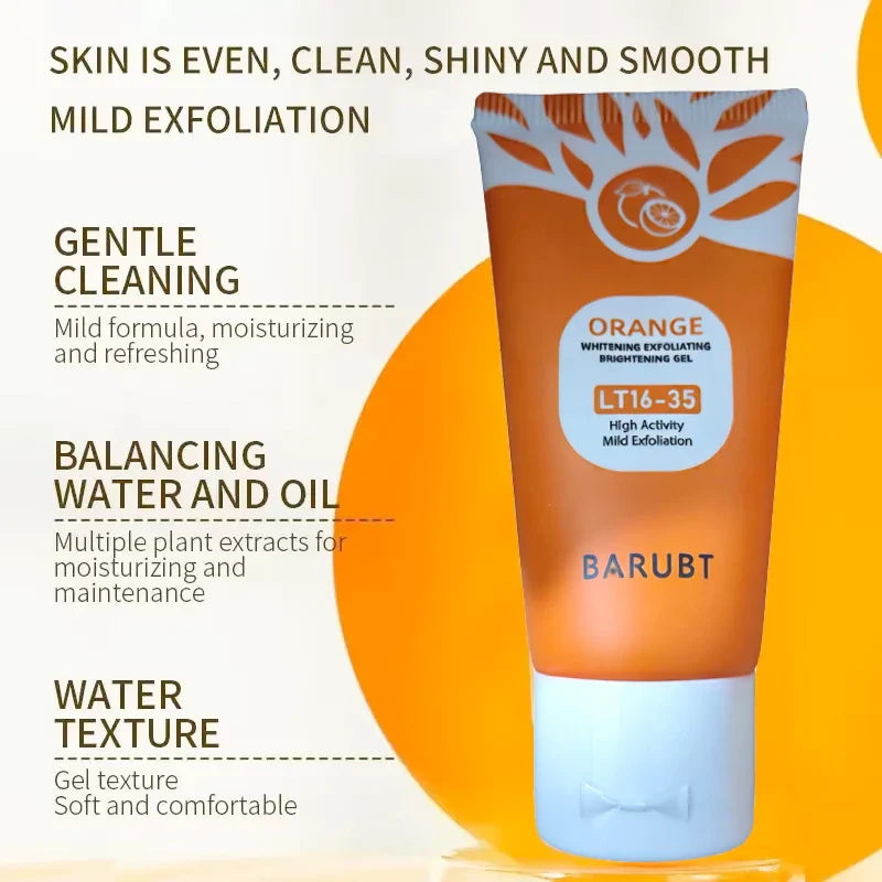 50g Orange Exfoliating Gel For Facial Body Gentle Orange Facial Scrub Body Cleansing Gel Dead Skin Remover Scrub Skin Cleaning Beauty Trend Shop