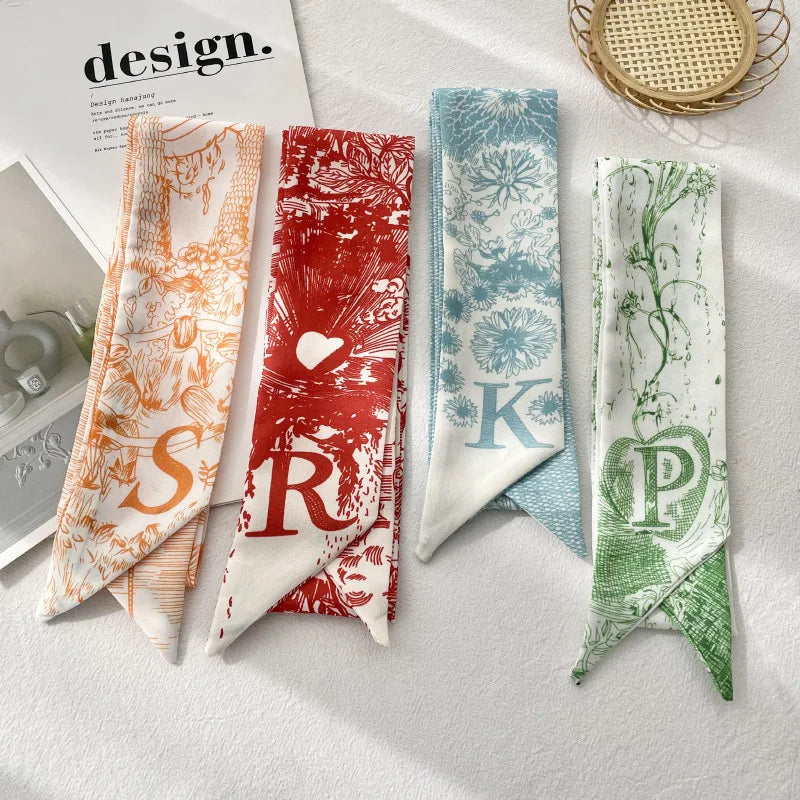 26 Letters Tarot Constellation Bag Scarf Twill Silk Scarves Women New Neckerchief Hair Headbands Beauty World Shop