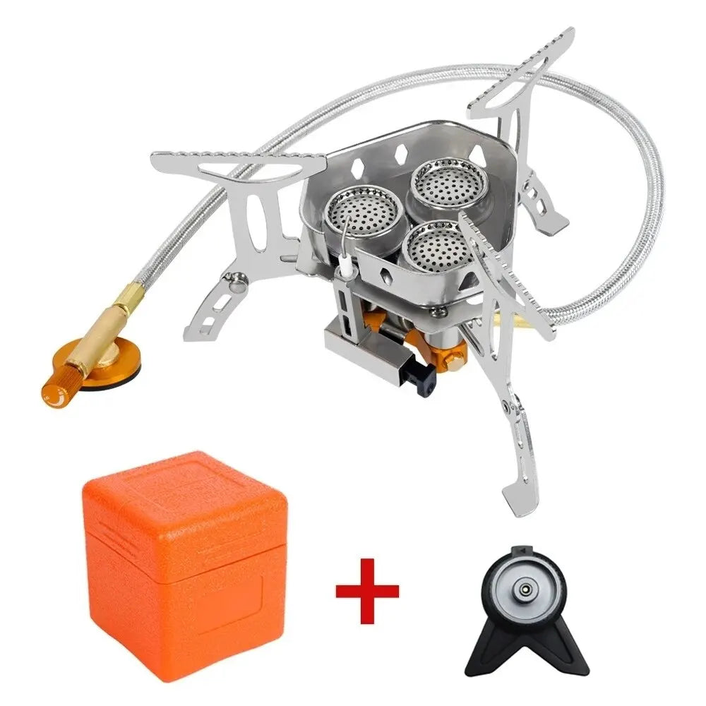 TARKA Camping Gas Stove 5800w 3 Head Gas Burner Tourist Strong Fire Furnace Climbing Hiking Equipment Picnic Kitchen Cookware Beauty World Shop