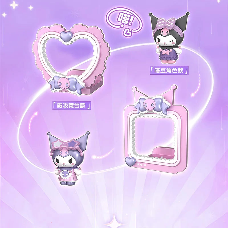 BLOKEES Sanrio Kuromi Anime Action Figure Model Blind Box Magnetic Attraction Toys Figurine Desktop Decoration Christmas Gifts Beauty World Shop