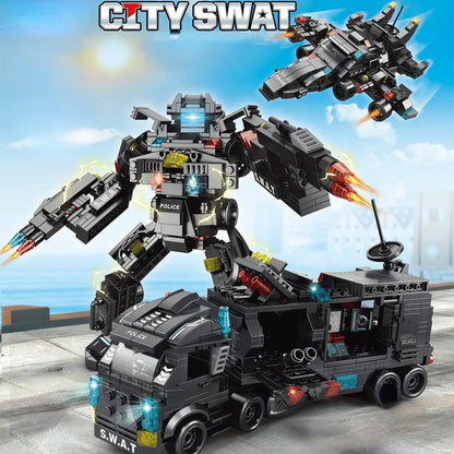 Compatible with Lego 585Pcs City Police Station SWAT Truck Car Building Blocks DIY Toys for Boys Kids Gifts Beauty World Shop