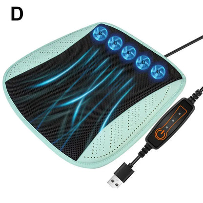Summer Universal Car Cooling Cushion with 5/8 Fans, Three Wind Adjustment Cooled Chair Pad USB Seat Cushion Interior Accessories Beauty World Shop