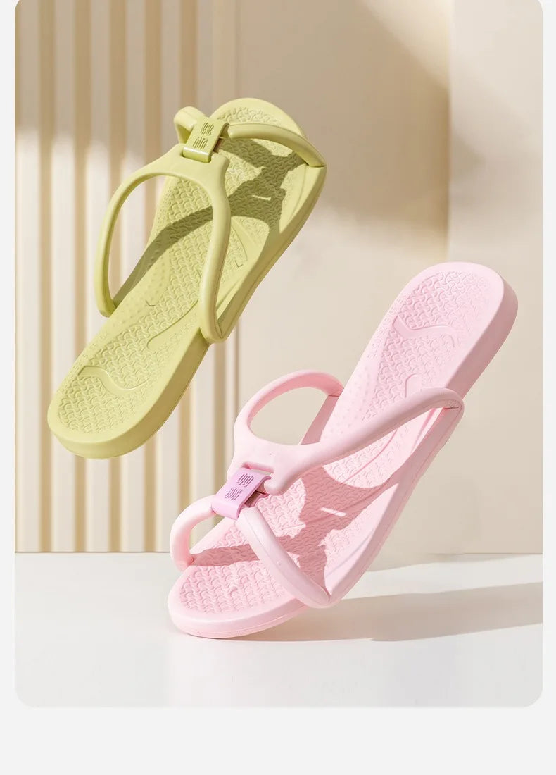 Foldable Travel Slippers Unisex EVA Flip Flops Hotel Non Slip Bathroom Indoor Outdoor Portable Lightweight Comfortable Beauty World Shop