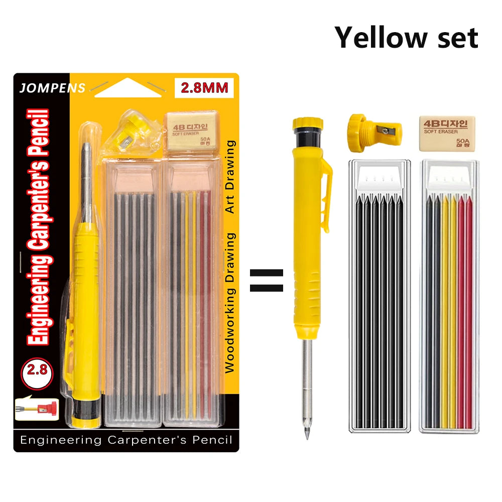 Solid Carpenter Pencil Set Deep Hole Marking Tool Pen Built In Pencil Sharpener Carpenter Lead Core Automatic Pencil Drawing Pen Beauty World Shop