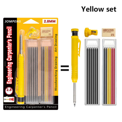 Solid Carpenter Pencil Set Deep Hole Marking Tool Pen Built In Pencil Sharpener Carpenter Lead Core Automatic Pencil Drawing Pen Beauty World Shop