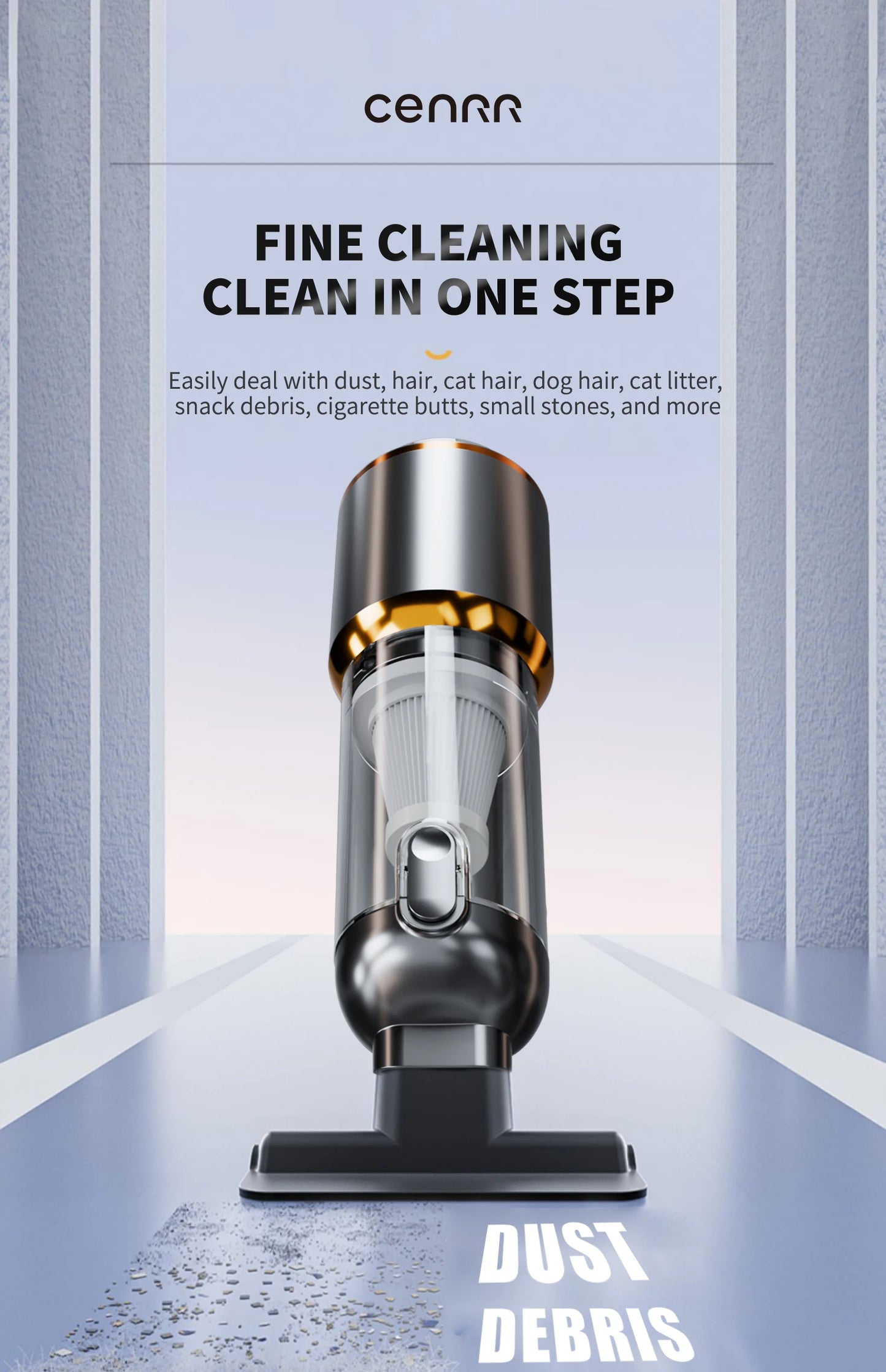 CENRR 998000PA Car Vacuum Cleaner Strong Suction Cordless Wireless Cleaner Handheld Portable Vacuum Cleaner Cleaning Machine Beauty World Shop