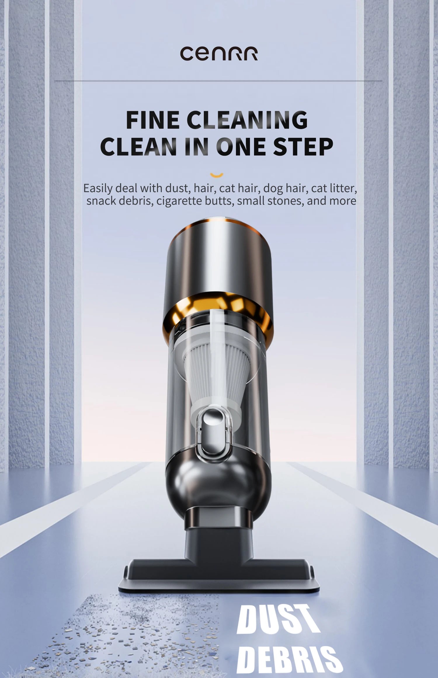 CENRR 998000PA Car Vacuum Cleaner Strong Suction Cordless Wireless Cleaner Handheld Portable Vacuum Cleaner Cleaning Machine Beauty World Shop
