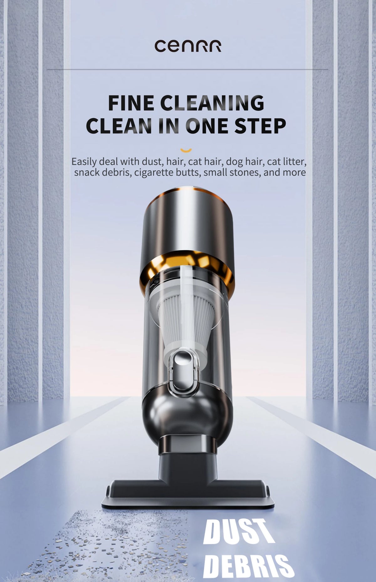 CENRR 998000PA Car Vacuum Cleaner Strong Suction Cordless Wireless Cleaner Handheld Portable Vacuum Cleaner Cleaning Machine Beauty World Shop