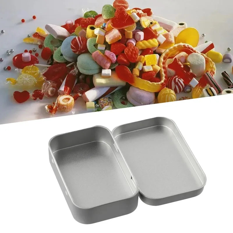 6Pcs Mini Metal Tin-Plated Slide Cover Storage Box Portable Cosmetic Organizer Jewelry Pill Cases Wedding Favor Container Beauty Trend Shop