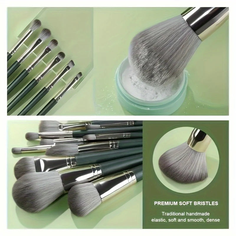 14-Piece Makeup Brush Set, Soft Nylon Bristles, Foundation Brush, Eyeshadow Brush Multi-Function Makeup Brush Travel Set Beauty World Shop