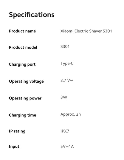 New XIAOMI MIJIA Men's Electric Shaver S301 Beard Trimmer Machine Shaving Portable Flex Razor IPX7 Washable Trimer Ceramic Blade