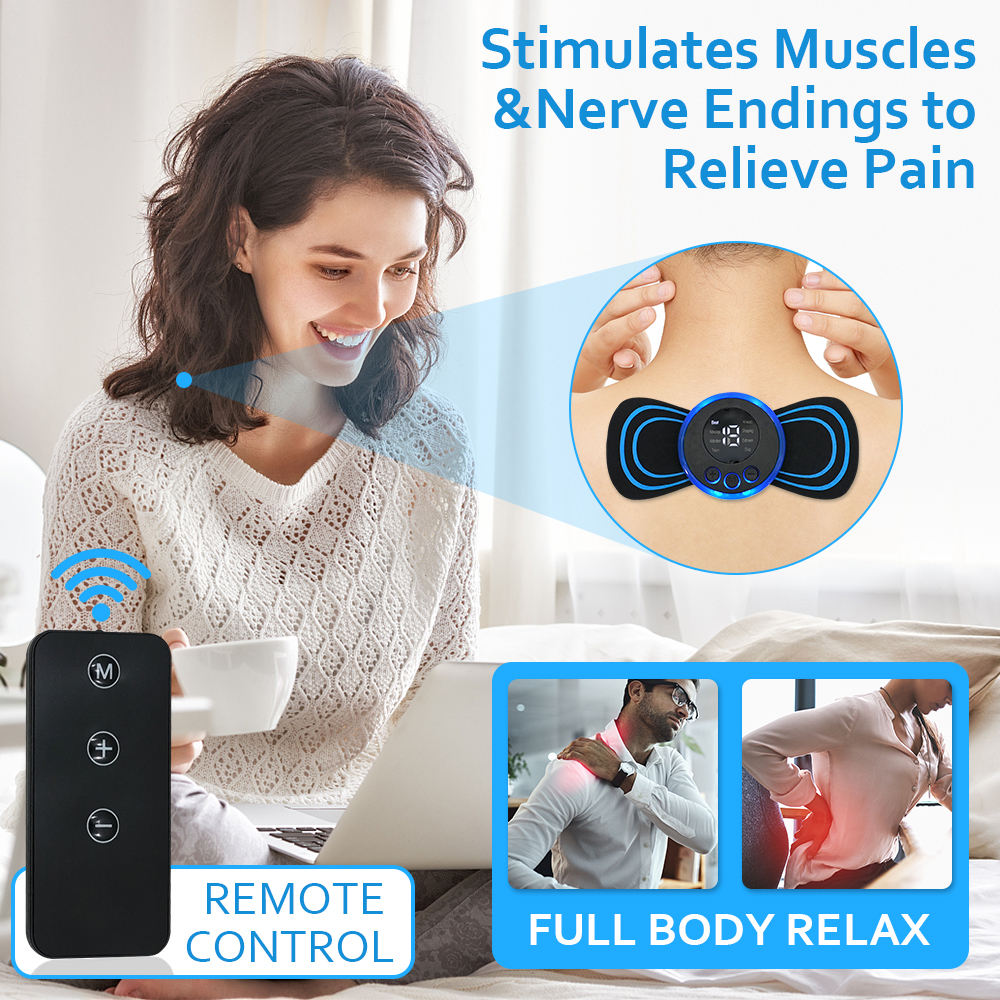 Electric Neck Massager EMS Muscle Massage Stimulator Low Frequency Instrument Back Cervical Calf Patches Pain Joints Mini Device Beauty World Shop