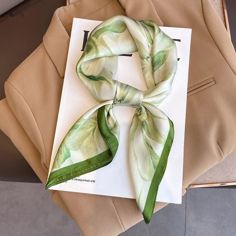 2025 New Fashion Luxury Printed Square Shawl Women 70x70cm Pashmina Silk Scarf Neck Headband Bandana Beauty World Shop