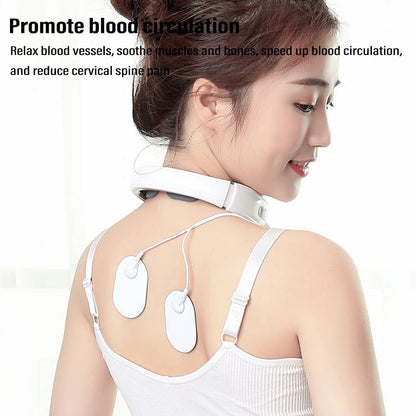 Ems Electric Neck Massager 6-Mode 9-Speed Massager Muscle Relaxation Battery Neck Massager Tool Relax Cervical Relief Pain Beauty World Shop