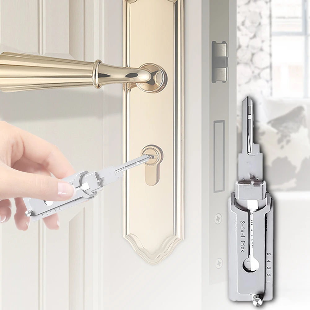 SS001 Stainless Steel Key Decoder 2 In 1 Precision Hook & Pick Set Lock Decoder O-ring Pickup Kit Maintenance Repair Hand Tools Beauty Fashion