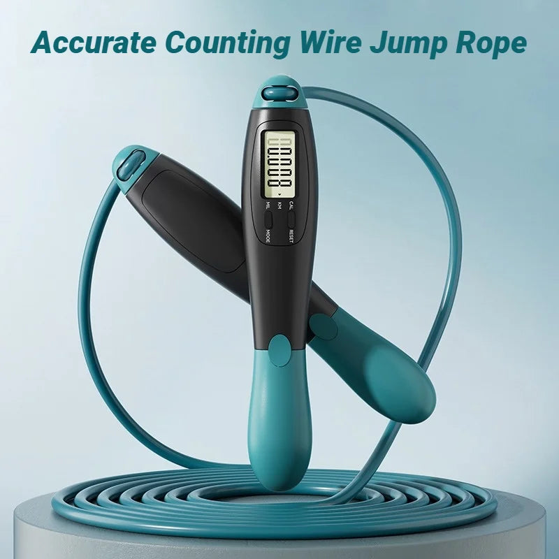 Counting Jump Rope Steel Skipping Exercise Adjustable Fitness Gym Training Home Equipment Sports Adult Student Exam Beauty World Shop