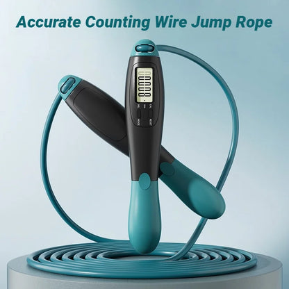 Counting Jump Rope Steel Skipping Exercise Adjustable Fitness Gym Training Home Equipment Sports Adult Student Exam Beauty World Shop